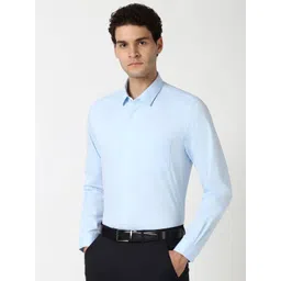 Peter England Men Slim Fit Spread Collar Solid Cotton Formal Shirt image 2