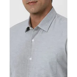 Peter England Men Slim Fit Spread Collar Solid Cotton Formal Shirt image 5