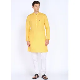 peter england Men Solid Pure Cotton A-line Kurta-picture-10