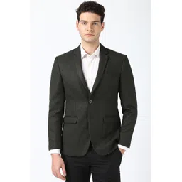 peter england Men Solid Single Breasted Formal Blazer-picture-33