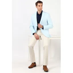 peter england Men Solid Single Breasted Formal Blazer-picture-25