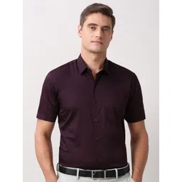 Peter England Men Solid Spread Collar Pure Cotton Formal Regular Fit Shirt-picture-30