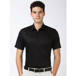 Peter England Men Spread Collar Geometric Printed Cotton Formal Shirt-picture-28