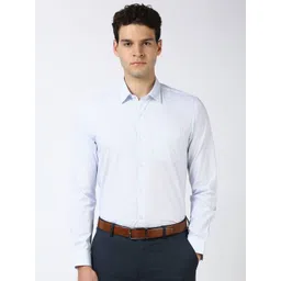 Peter England Men Spread Collar Geometric Printed Cotton Slim Fit Formal Shirt-picture-21