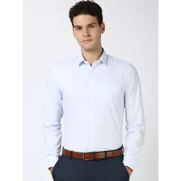 Peter England Men Spread Collar Micro Checked Cotton Slim Fit Casual Shirt-picture-30