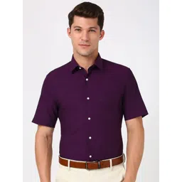 Peter England Men Spread Collar Solid Cotton Formal Shirt-picture-38