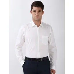 Peter England Men Spread Collar Solid Cotton Formal Shirt-picture-25