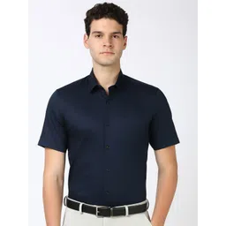 Peter England Men Spread Collar Solid Cotton Formal Shirt-picture-36