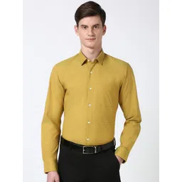 Peter England Men Spread Collar Solid Cotton Slim Fit Casual Shirt-picture-42