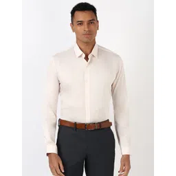 Peter England Men Spread Collar Solid Cotton Slim Fit Formal Shirt-picture-39