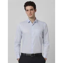 Peter England Men Spread Collar Solid Cotton Slim Fit Formal Shirt-picture-42