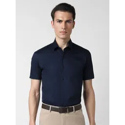 Peter England Men Spread Collar Solid Polycotton Formal Shirt-picture-45