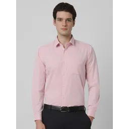 Peter England Men Spread Collar Textured Cotton Slim Fit Formal Shirt-picture-30