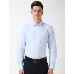 Peter England Men Spread Collar Vertical Striped Cotton Formal Shirt-picture-18