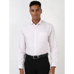 Peter England Men Spread Collar Vertical Striped Cotton Slim Fit Formal Shirt-picture-28