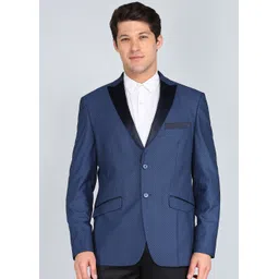 peter england Men Striped Tuxedo Style Formal Blazer-picture-24