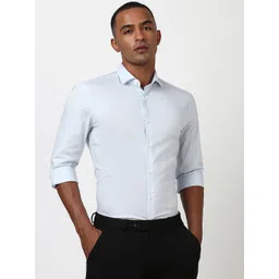 Peter England Men Super Spread Collar Solid Cotton Slim Fit Formal Shirt-picture-29