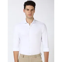 Peter England Men Super Spread Collar Solid Cotton Slim Fit Formal Shirt-picture-28