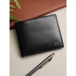 Peter England Men Textured Leather Two Fold Wallet image 1