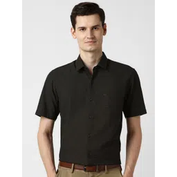 Peter England Men Textured Spread Collar Formal Shirt-picture-26