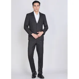 peter england Men Tuxedo Style Checkered Suit-picture-42