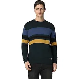 peter england Men's Acrylic Patterned Round Crew Neck Sweater-picture-39