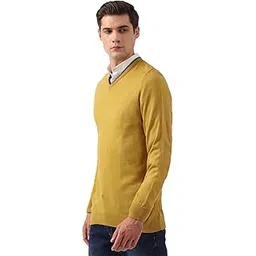 peter england Men's Acrylic Solid V Neck Sweater-picture-46