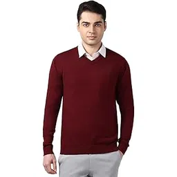 peter england Men's Acrylic V-Neck Sweater (PCSWSRGF886928_Maroon-picture-37