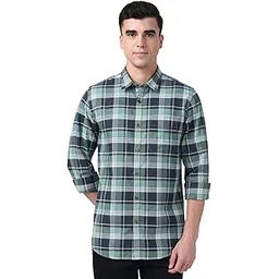 Peter England Men's Checkered Cotton Shirt | Smart Casual | Full Sleeves-picture-40