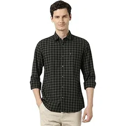 peter england Men's Checkered Slim Fit Shirt-picture-12