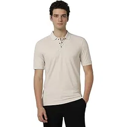 peter england Men's Cotton Blend Premium Solid Stretchable T-Shirt-picture-10