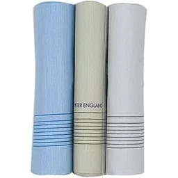 peter england Men's Cotton Pastel Handkerchief (Pack of 3) - Blue, Beige, Grey-picture-13
