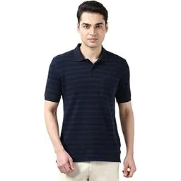 peter england Men's Cotton-Polyester Fine Stripe Polo Shirt – Casual Wear | Sleek & Comfortable-picture-40