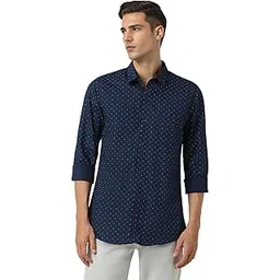 Peter England Men's Cotton Slim Fit Print Shirt-picture-28