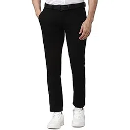 peter england Men's Formal Stretchable Knit Super Slim Fit Mid Rise Trouser | Comfort Lycra | 360-Degree Stretch Black, 34-picture-11