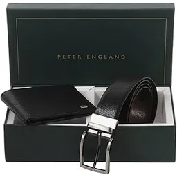 peter england Men’s Reversible Leather Belt & Leather Wallet Combo – Premium Set-picture-18