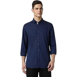 peter england Men's Slim Fit Full Sleeve Casual Shirt | 100% Cotton | Premium Twill Weave-picture-13