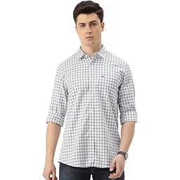 peter england Men's Slim Fit Full Sleeve Checkered Casual Shirt | 100% Cotton | Premium Twill Weave-picture-32