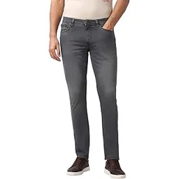peter england Men's Slim Tapered Jeans | Heavy Wash Denim | Casual Wear | Modern Fit-picture-38