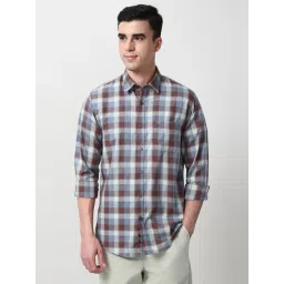 Peter England Multicoloured Cotton Slim Fit Checks Shirt-picture-37