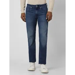 Peter England Navy Cotton Regular Fit Jeans-picture-36