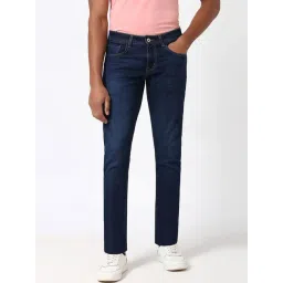 Peter England Navy Cotton Skinny Fit Jeans-picture-21