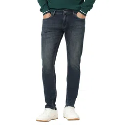 Peter England Navy Cotton Skinny Fit Jeans-picture-40