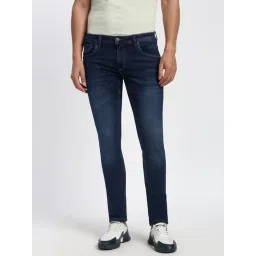 Peter England Navy Cotton Skinny Fit Jeans-picture-33