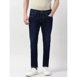 Peter England Navy Cotton Skinny Fit Jeans-picture-36