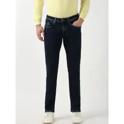 Peter England Navy Cotton Slim Fit Jeans-picture-26