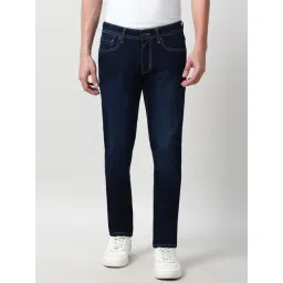 Peter England Navy Cotton Slim Fit Jeans-picture-45