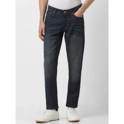 Peter England Navy Cotton Slim Fit Jeans-picture-21