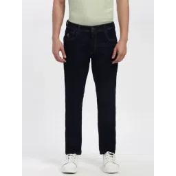 Peter England Navy Cotton Slim Fit Jeans-picture-31