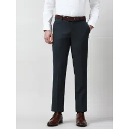 Peter England Navy Slim Fit Formal Trousers-picture-35